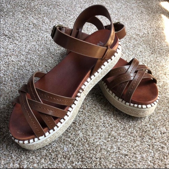 Cognac Straps Boho Espadrille Flat Platform Sandal - Picture 8 of 8
